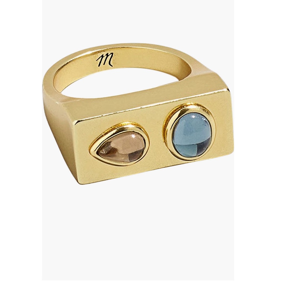 Gold Ring with Dual Gemstones